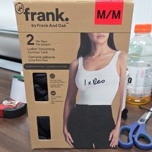 Frank & Oak Size M Black 2 Pack of Smoothing Contour Tank Tops